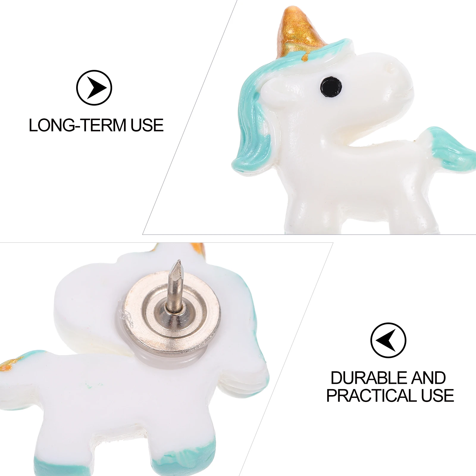 10pcs Cartoon Resin Thumbtacks Push Pins for Board Decor Student Various Colors Sturdy Longlasting