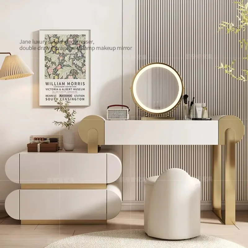 Minimalist Storage Vanity Table Nordic Wooden Living Room Makeup Dresser Salon Luxury Beauty Coiffeuse Chambre Home Furniture
