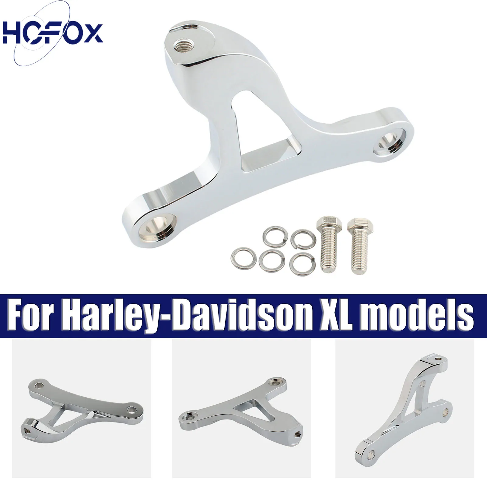 

Chrome Black Front Engine Mount Bracket for Harley XL Sportster Models 2004-up