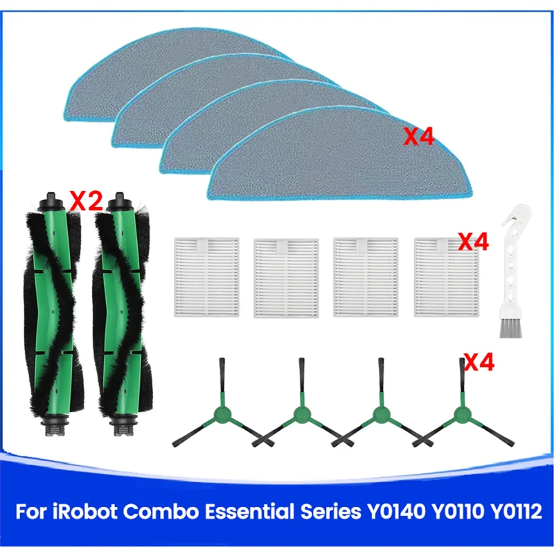 

Для Irobot Combo Essential Series Y0140 Y0110 Y0112 аксессуары для роботов-пылесосов основная боковая щетка фильтр набор накладок для швабры-A68E