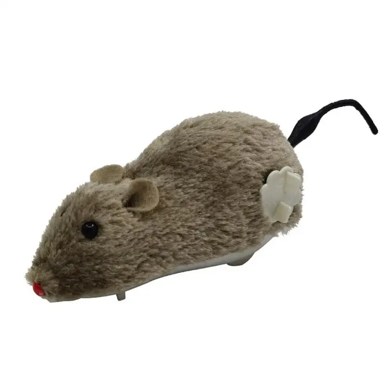 Wind-Up Mouses Toy Plush Fun Prank Rat Mouses Novel Scary Trick Interactive Moving Animal Toy Christmas Gifts For Cats Dogs