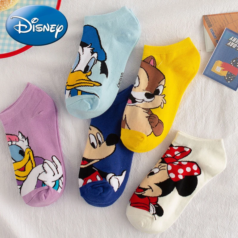 Disney Cartoon Mickey Mouse Women Boat Socks Cute Korean Cotton Socks Autumn and Winter Wild Short Tube Socks Christmas Gift