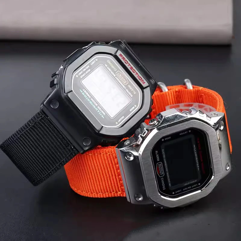 Modified Outdoor Nylon Watch Strap For Casio DW-H5600 DWH5600 Series 40th Anniversary Waterproof Bracelet Watch Bracelet