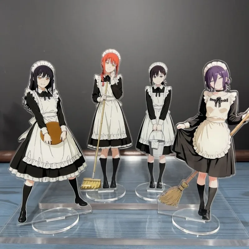 Chainsaw Man - Figura de Acrílico de Personaje con Atuendo de Sirvienta, Impresión a Doble Cara, Decoración de Escritorio, Adorno, Artículo Coleccionable de Anime