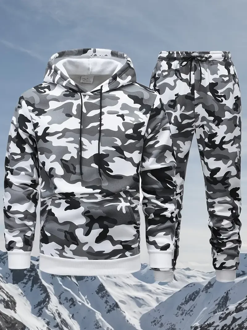 

Men'S Camouflage Set Autumn and Winter Trendy Camouflage Suitable for Hiking Camping Fishing Hunting and Running Outdoor Suits
