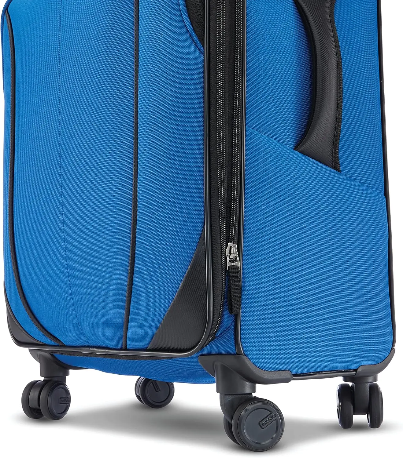 American Tourister 4 KIX 2.0 Softside Expandable Luggage with Spinners, Classic Blue, 2PC SET (Carry-on/Medium)