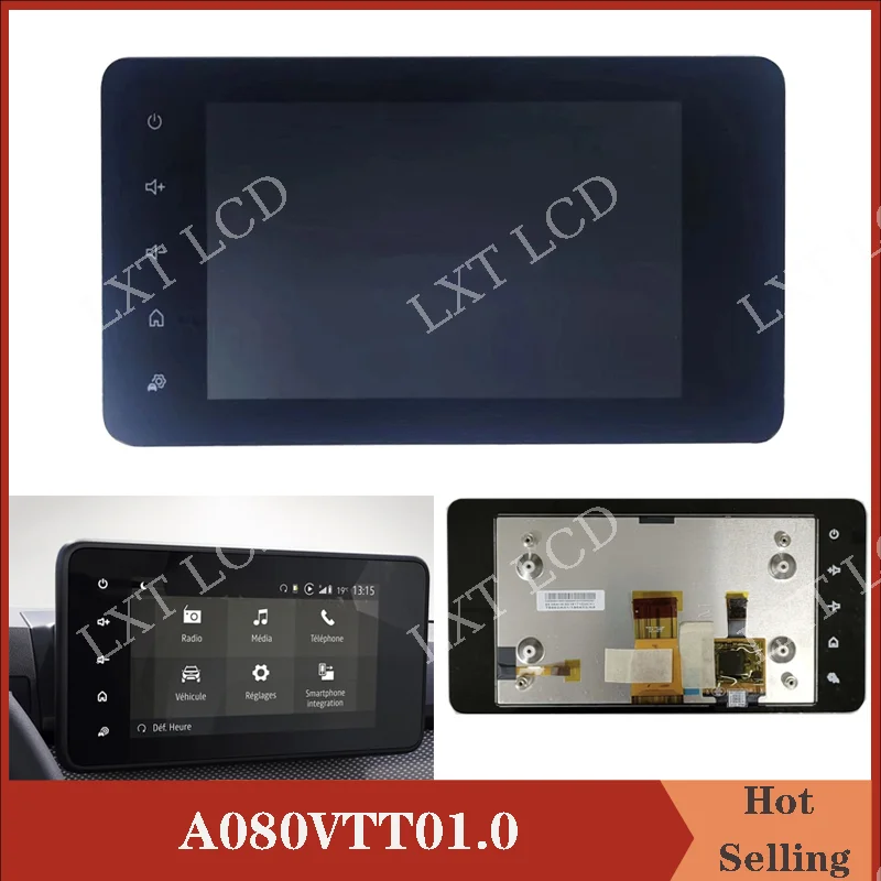 A080VTT01.0 Original New 8 Inch A080VTT01 LCD With Touch Screen For Renault Dacia Duster Sandero III 2020-2023 Navigation Radio