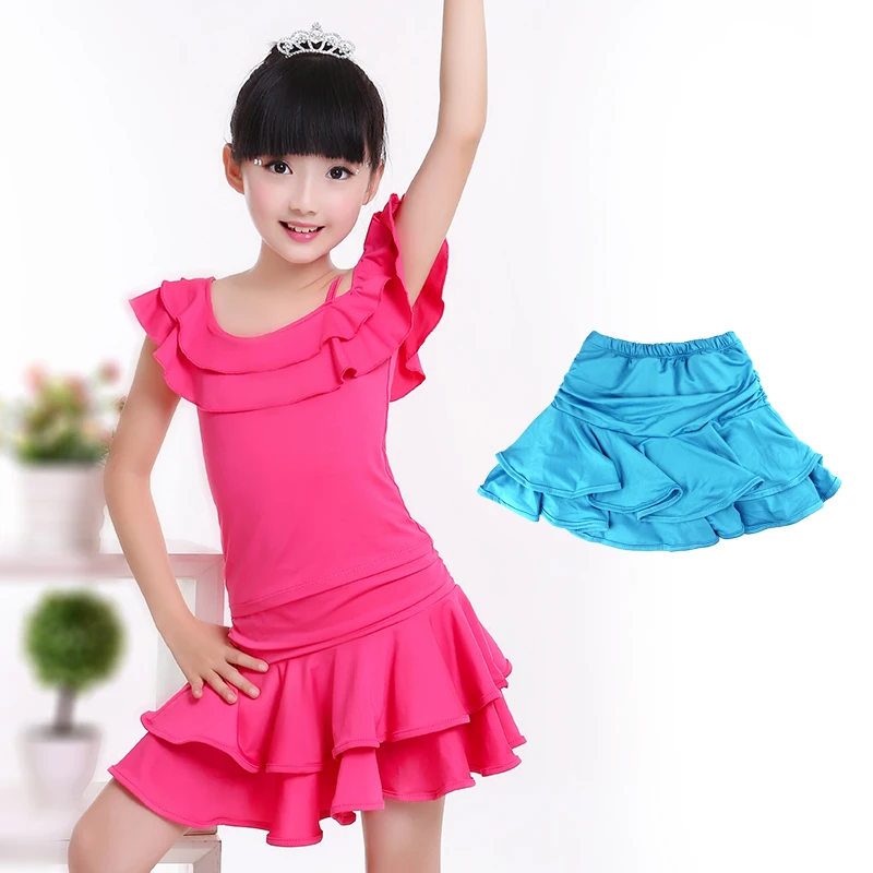 Girls Latin Dance Skirt Kids Children Practice Dancing Skirt with Shorts Rumba Samba Skirt