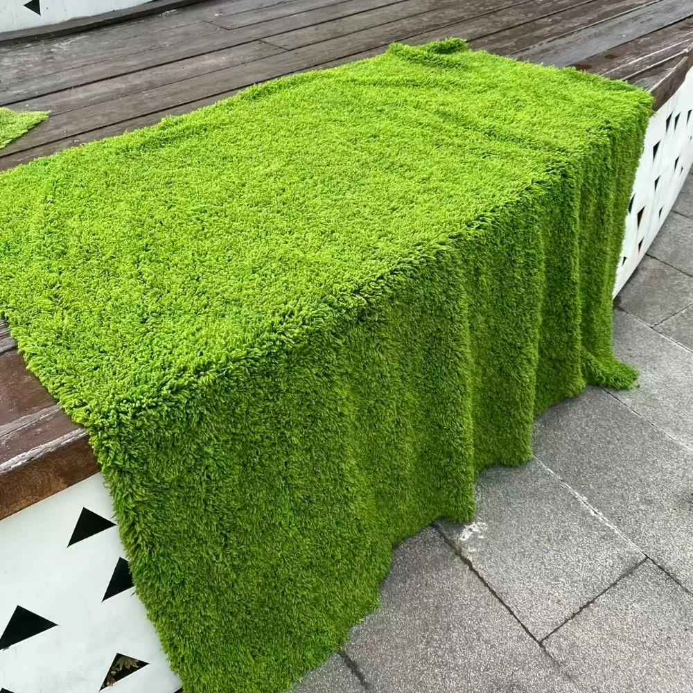 1pc Realistic Artificial Turf Carpet Soft Faux Green Grass Moss Turf for Indoor Outdoor Decoration Garden Landscape