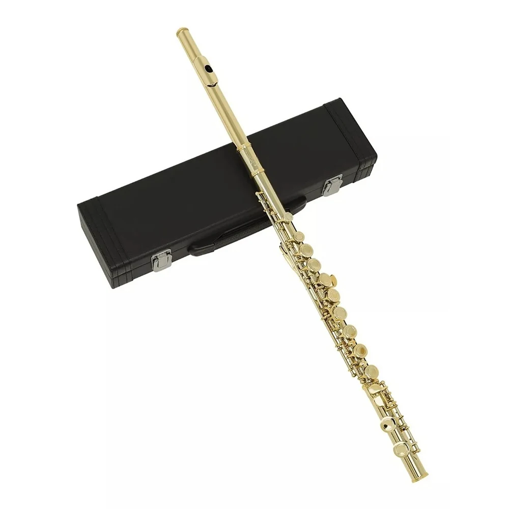 Slaed Factory Sales Support OEM 16 Hole E Key C Tone White Copper Main Body Gold Flute WIth Leather Case