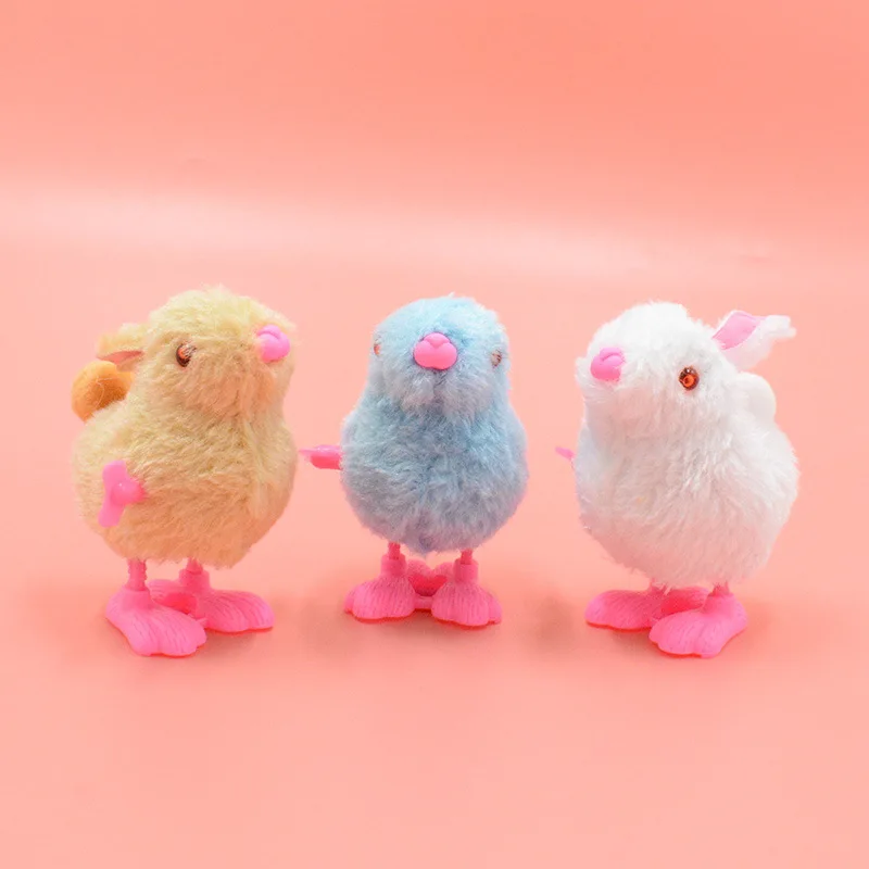 Clockwork Rabbit Animal Plush Stuffed Rabbit Toy Cartoon Animal Jumping Rabbit Children Baby Puzzle Clockwork Toys Kids Gift