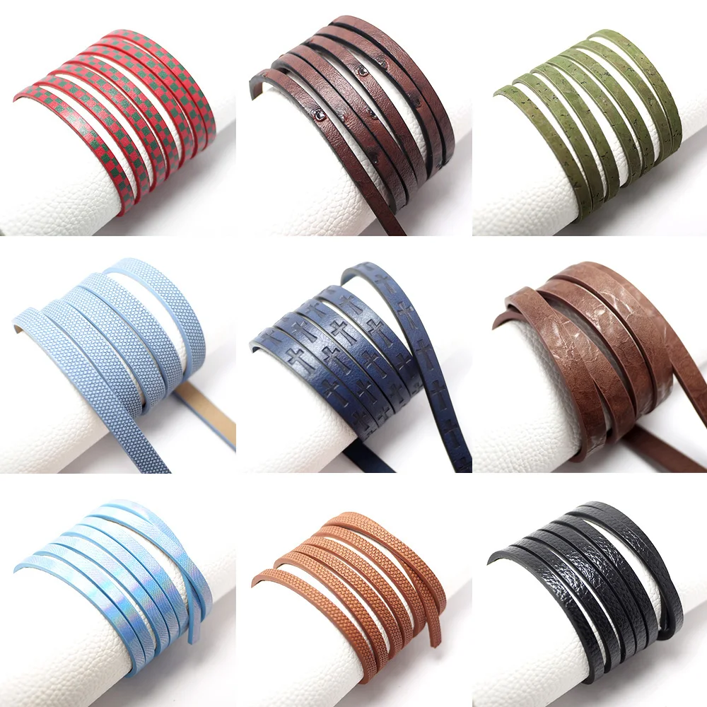 1.15meter Faux Leather Strips,Flat Leather Cord,Synthetic String,Key Cord Bracelets Making，Alternative Leather,Fashion Accessory