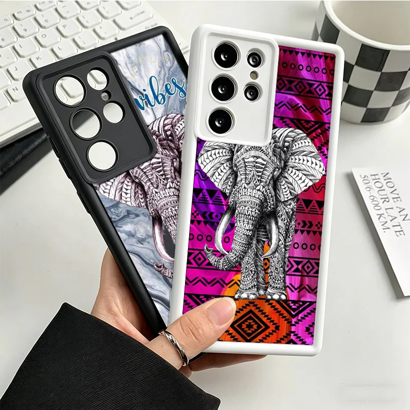 Vintage Indian Animal Phone Case For Samsung S25 S26 FE S23 S22 Ultra Galaxy S21 S20 Plus S24 FE Cover Coque Shell Protective