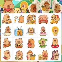 20Pcs/set New Capybara Temporary Tattoo Stickers Cute Cartoon Waterproof Tattoo For Funny Birthday Party Gift