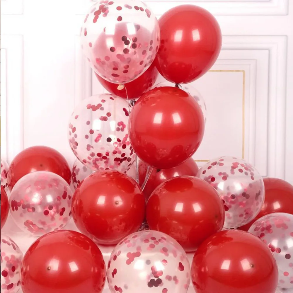

20Pcs Red Balloons for Wedding Decorations Happy Birthday Party Decoration Globos Latex Chrome Metallic Balloon Baby Shower
