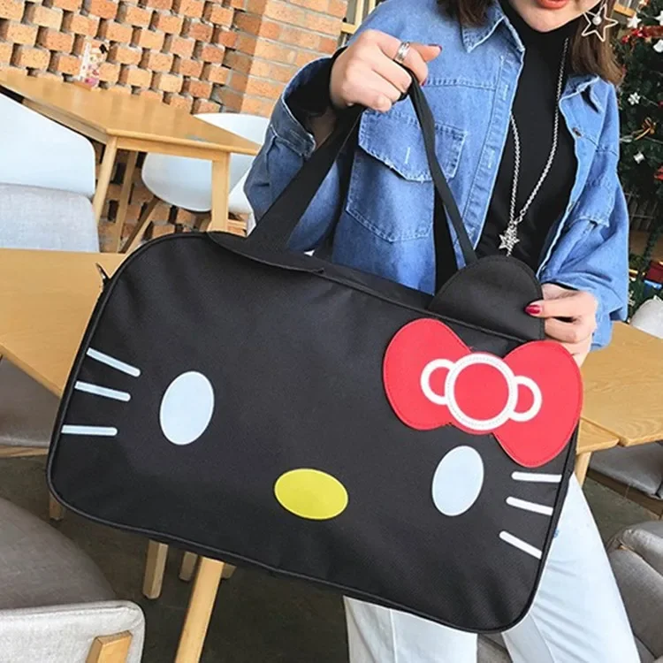 Hello Kitty travel bag waterproof large-capacity cute cartoon KT duffel bag female portable short-distance travel bag sports bag