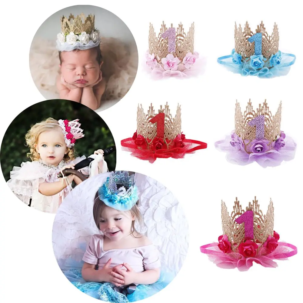 2017 Fashion New Baby Girls Toddler Flower Crown Headband Birthday Accessories