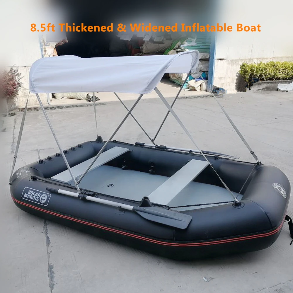 Thickened and Widened Inflatable Kayak,  0.9mm PVC Fishing Platform Boats, Large Space with Universal Paddle