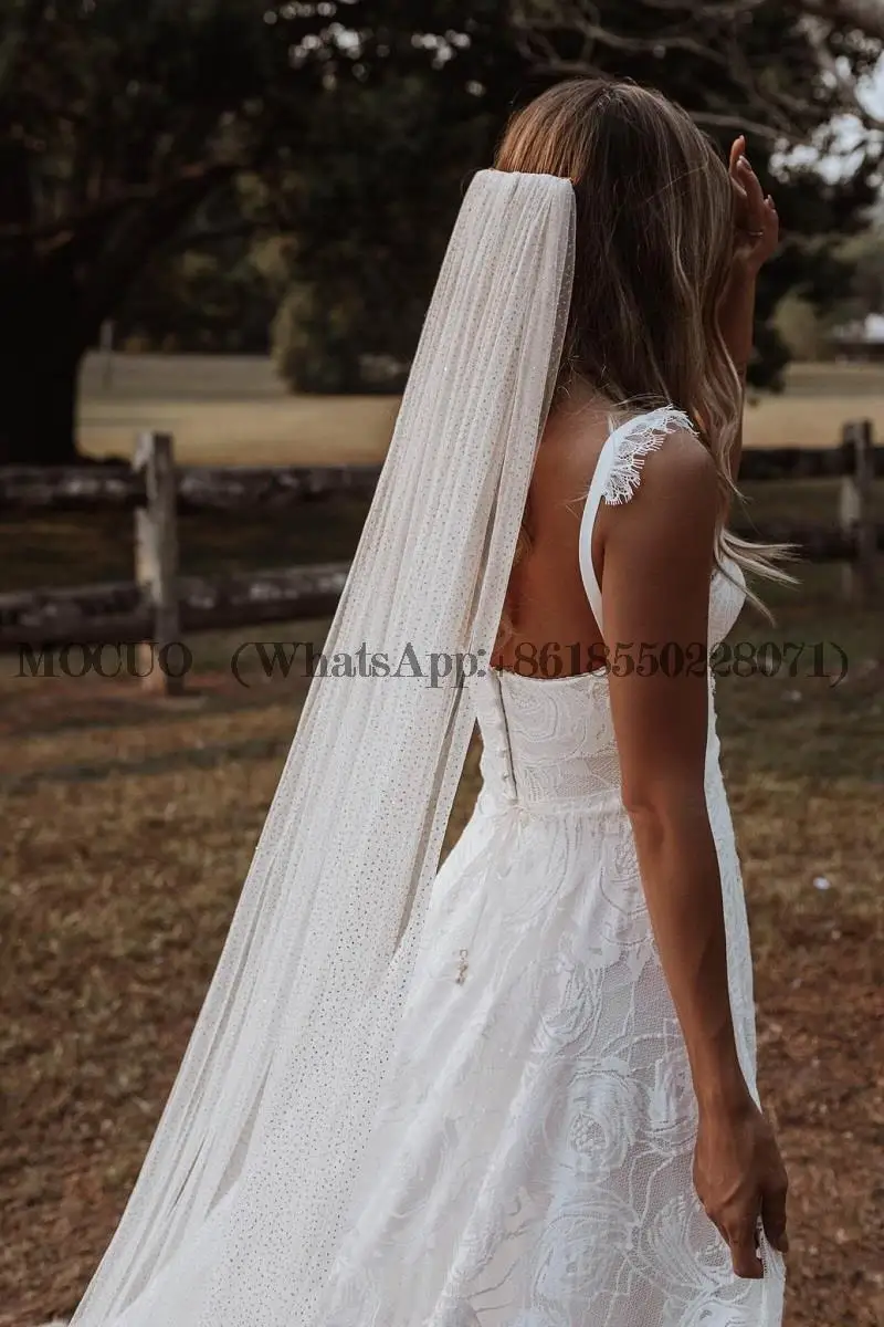 Robe De mariée en dentelle style Boho pour femmes, tenue De plage à bretelles, 2022