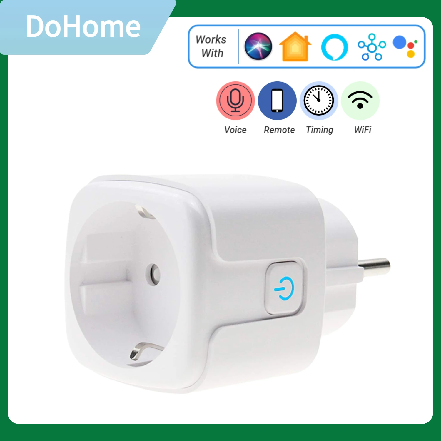 

WiFi HomeKit Smart EU Plug 16A High Power Outlet App Remote Control Timed Socket Voice Control Support Alexa Google Alice Siri