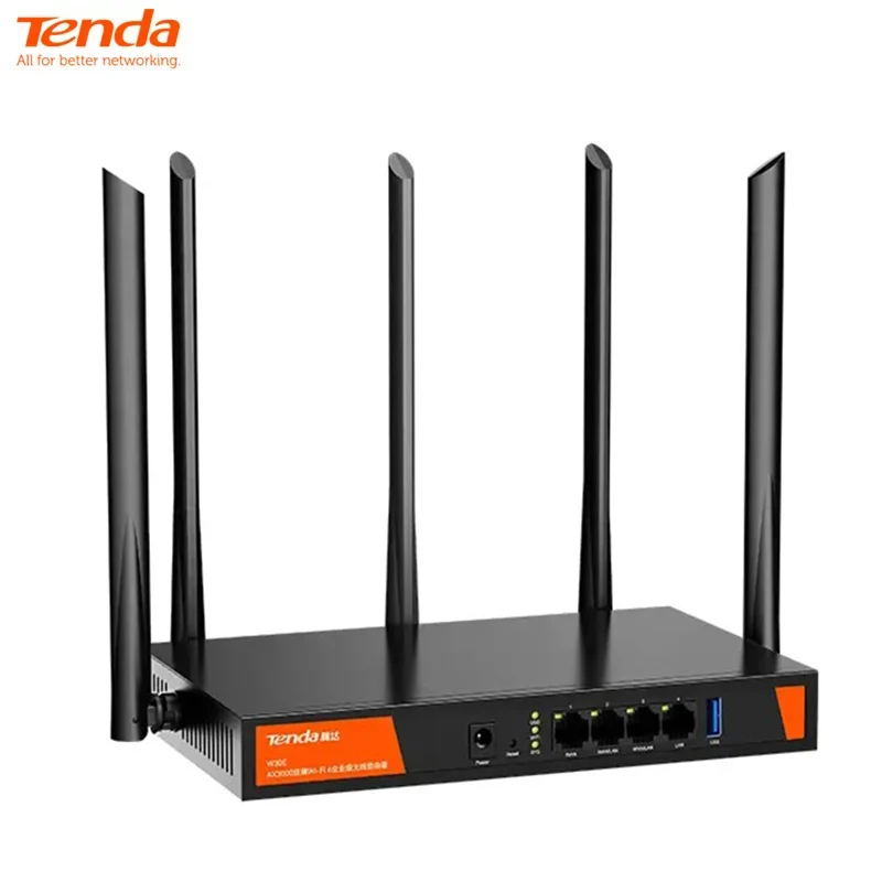 Tenda W30E Wireless WiFi6 Enterprise Router 4*LAN Gigabit 3000Mbps 2.4GHz 5.8GHz USB 5G Access Point Dual Bank 1.7GHz 256MB