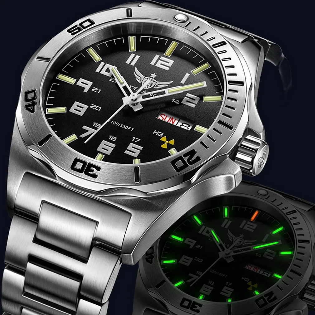 YELANG orologio militare da uomo Sport orologi automatici orologio da polso meccanico 100M zaffiro luminoso impermeabile NH36 settimana data