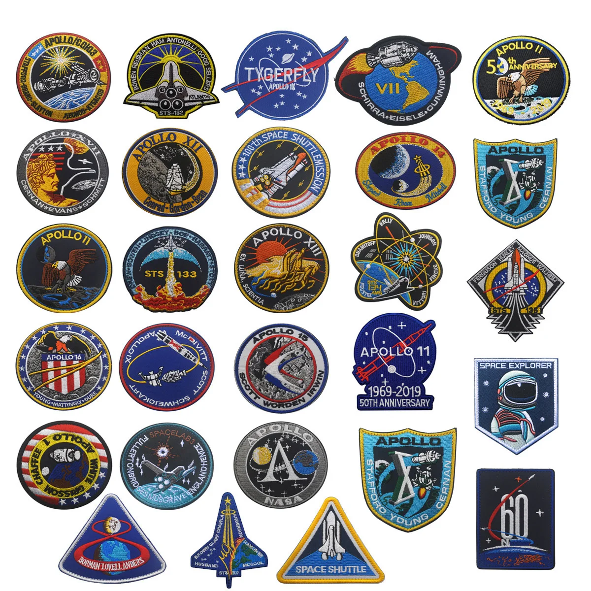 Best-selling Personalized and Creative Apollo Program Emblem Embroidered Clothing, Arm Badges, Vests, and Patch Stickers