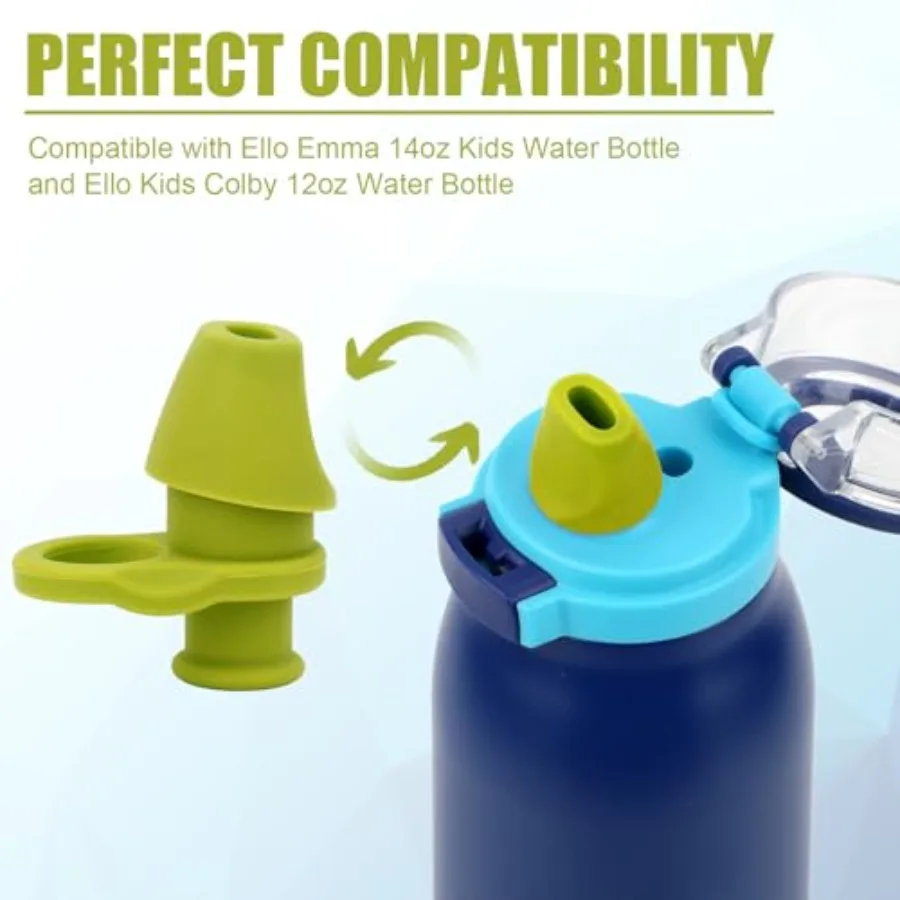 4 قطعة استبدال صمام دغة لزجاجة مياه Ello Emma 14oz سيليكون لا BPA استبدال صنبور زجاجة المياه متوافق مع Ello