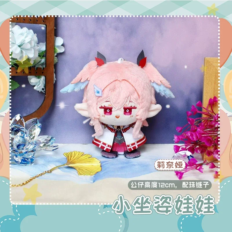 Game Genshin Impact Linnea 12cm Anime Figure Sitting Posture Idol Plushies Pillows Pillow Mascot Student Accessory Fans Gift