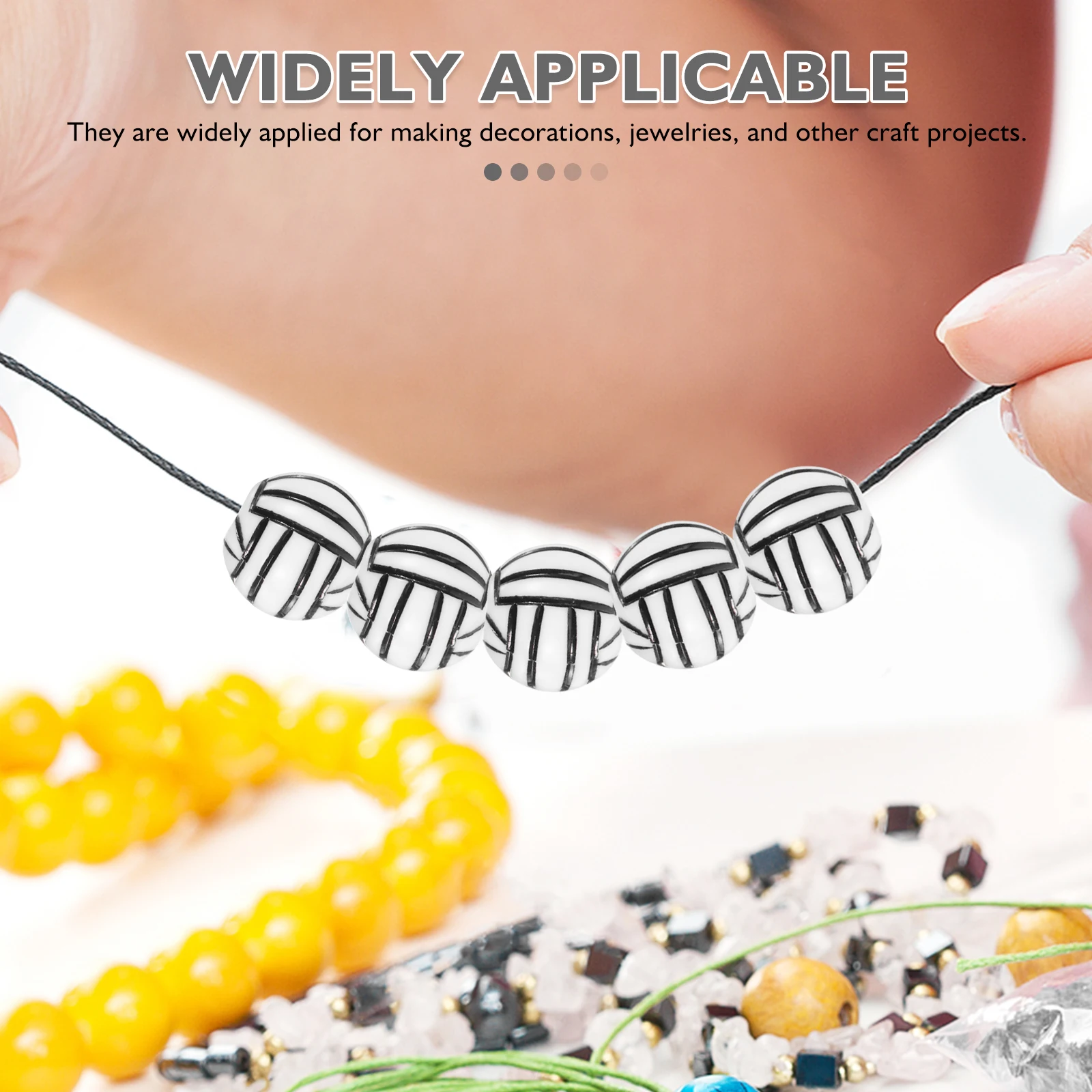 

100 Pcs Volleyball Bracelet Jewelry DIY Accessories Sports Loose Beads Crafts Fashionable Acrylic Charms