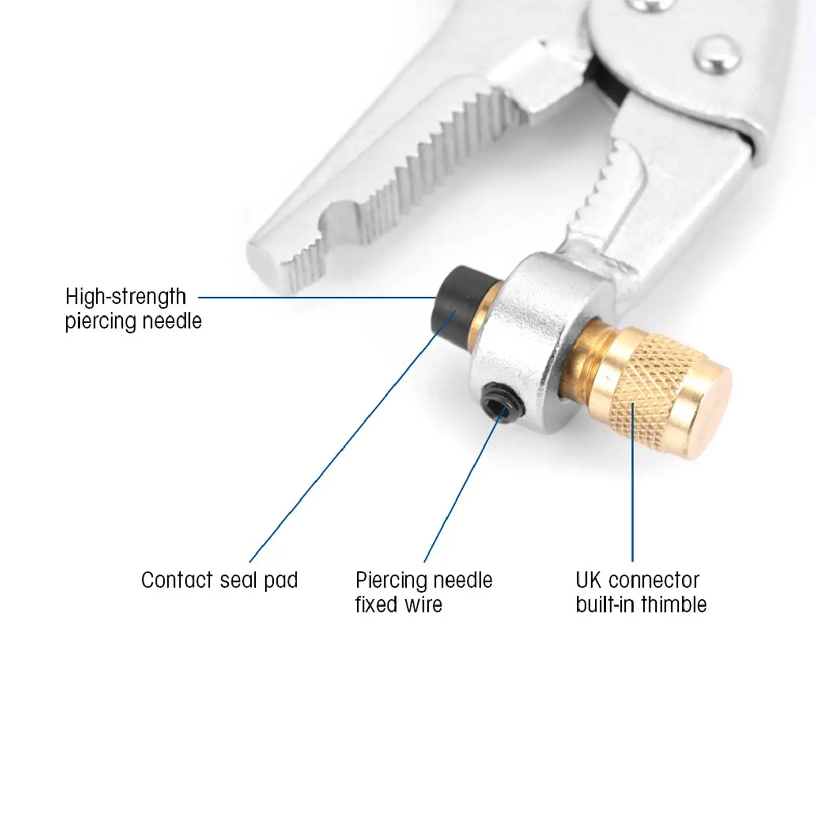 1/4 inch SAE Interface Steel Air Conditioner Refrigerant Recovery Plier CH-308 Sturdy Durable Refrigeration Tube Locking Plier