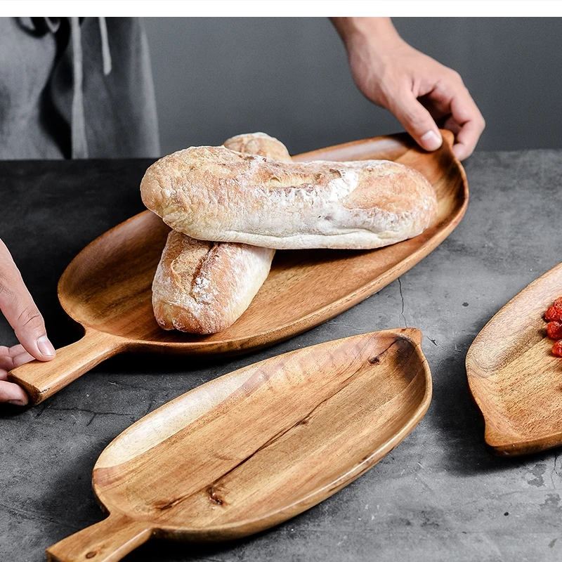 

leaf dried wood tableware set plates