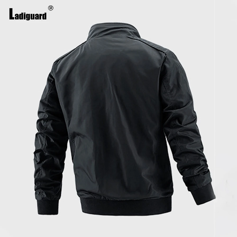 Ladiguard 2023 Vinatge Jackets Spring Lapel Collar retro Jacket Mens Fashion Zipper Coats Autumn Outdoor Casual Tops Outerwear