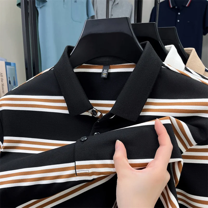 Summer New Style Men's Felt Shirt Family POLO Collar Short Sleeve