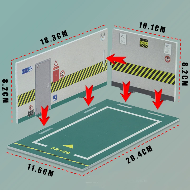 Modèle de parking en PVC à assembler soi-même, échelle 1:32, simulation l'inventaire, marché, voiture, mise en scène, diorama