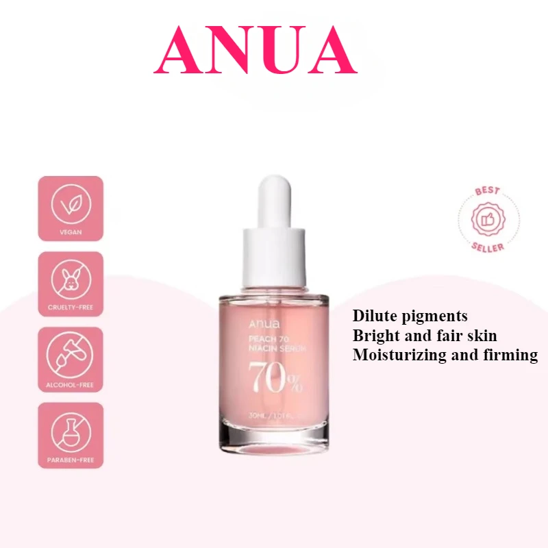 

Anua Peach 70% Nicotinamide Essence Reduce Reduce Pigmentation and Brighten Skin Tone 30ml Facial Moisturizing Serum Skin Care