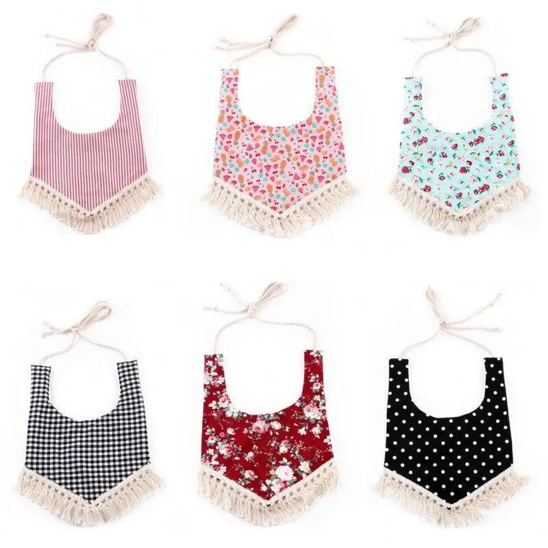 Baby Cotton Bibs Waterproof Princess Lace Baby Girl Bib Saliva Towel Infant Bib Baby Cartoon Tassel Burp Cloth Feeding