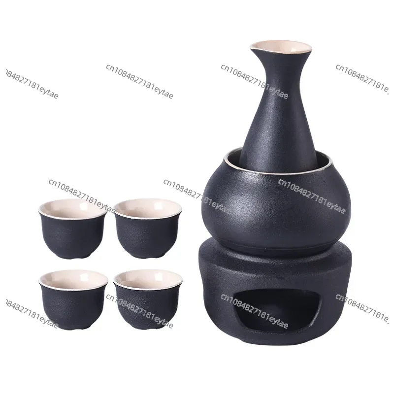 

Ceramic Sake Set Cups with Warmer Keep Sake Storage Gift Box, Traditional Porcelain Pottery Hot Saki Drink