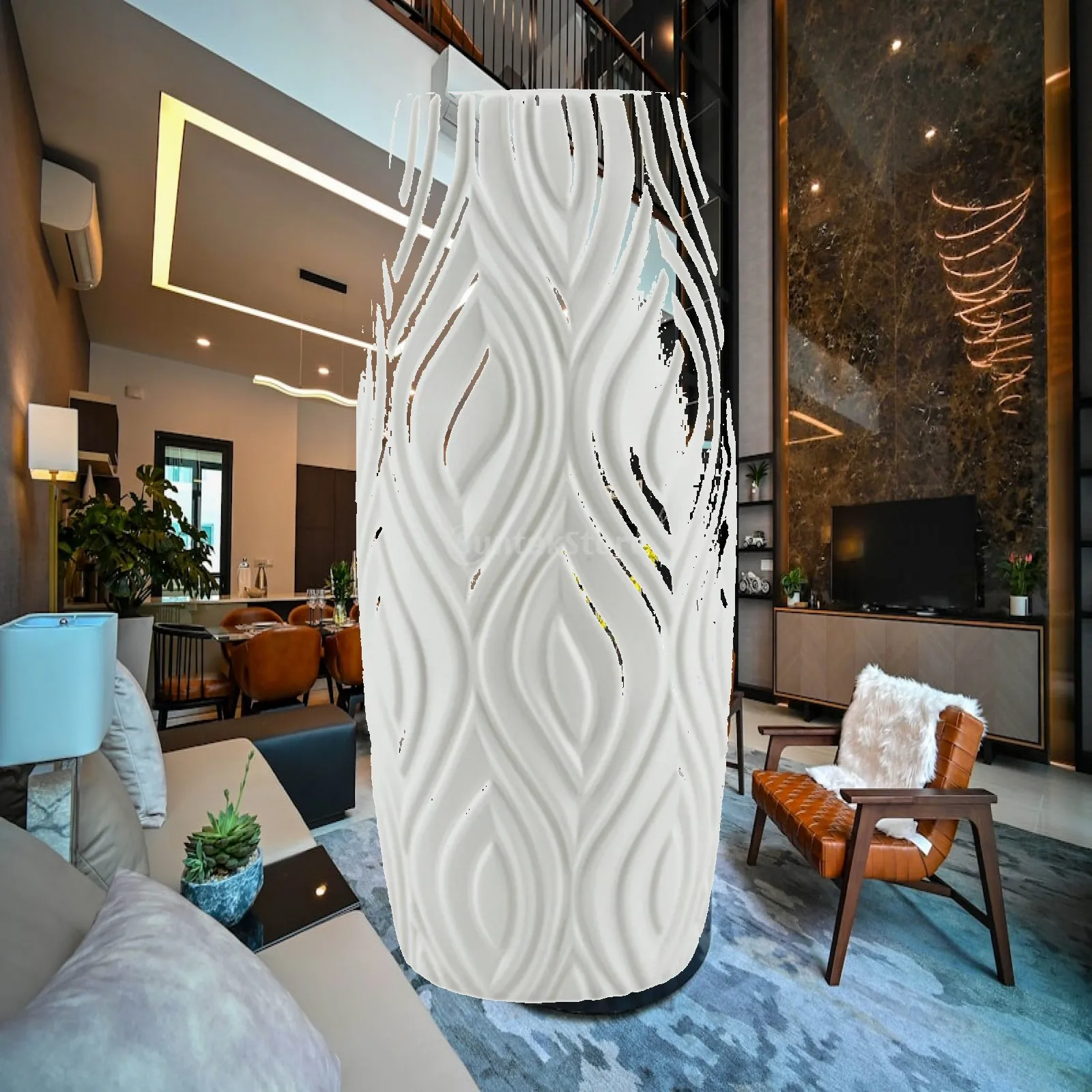 Nordic Minimalism Flower Vase Plastic Decorative Plant Pot Container for Home Wedding Gift Table Shelf Fireplace Mantel Entryway
