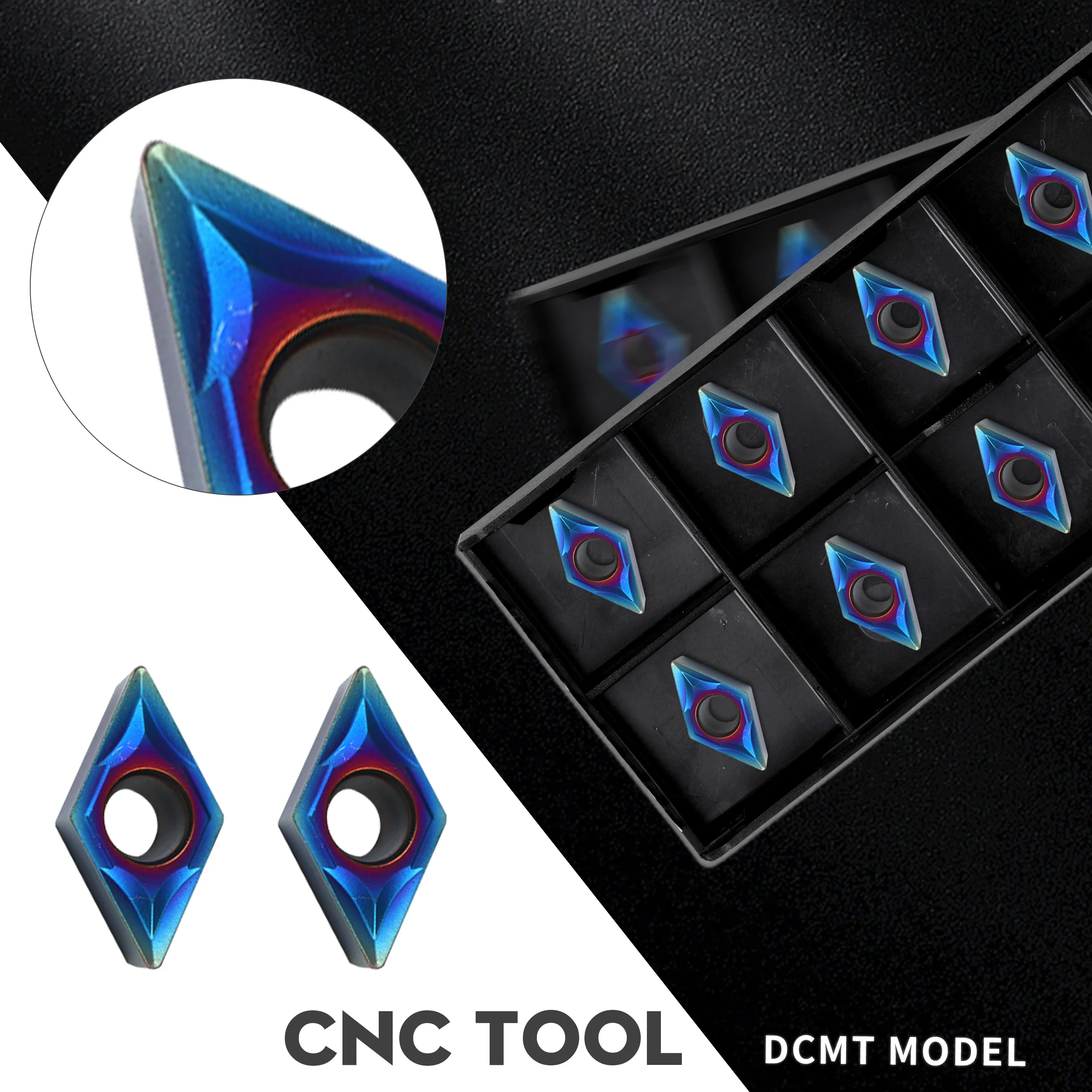 DCMT070204 NK9010 DCMT070208 NK9010 CNC Metal Lathe Tool Nano Blue Carbide Turning Inserts Internal Turning Tool Cutting Blades