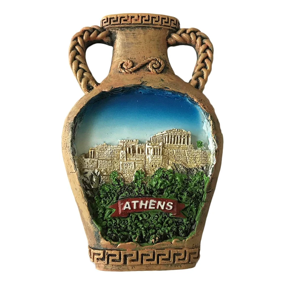 Athens Greece 3D Fridge Magnet Souvenir Gift,Resin Handmade Athens Refrigerator Magnet Home Decoration Collection