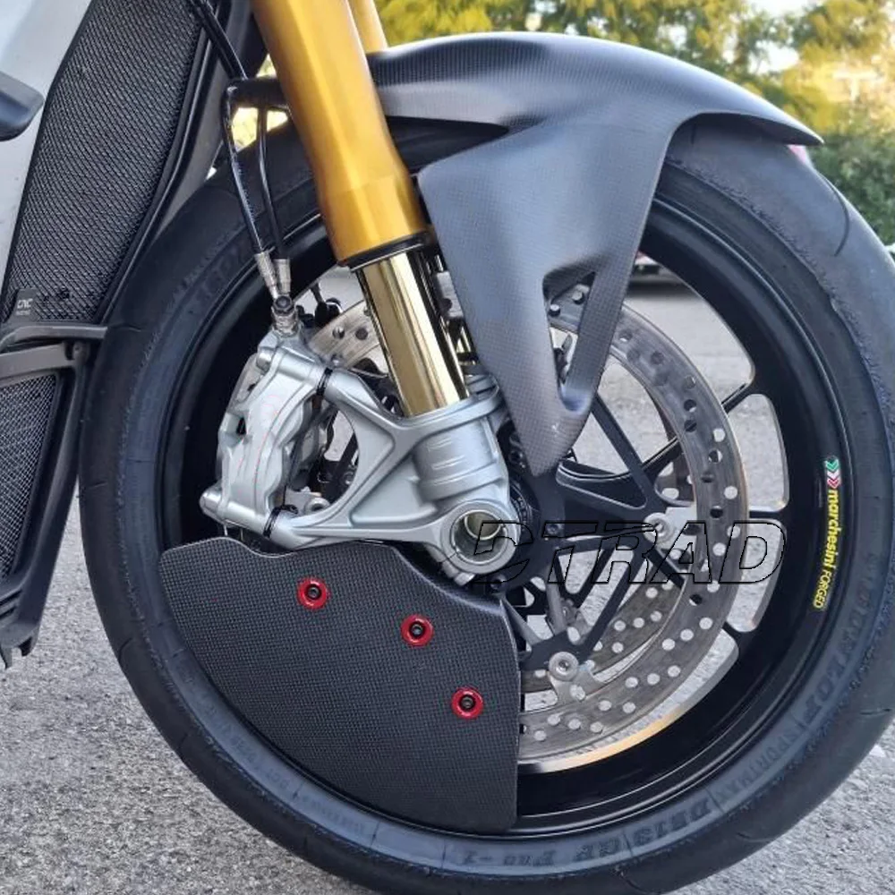 For DUCATI Panigale Streetfighter V4 V2 Front Brake Cooling Duct Carbon Fiber Air Conveyor Radiator Side Panel Accessories