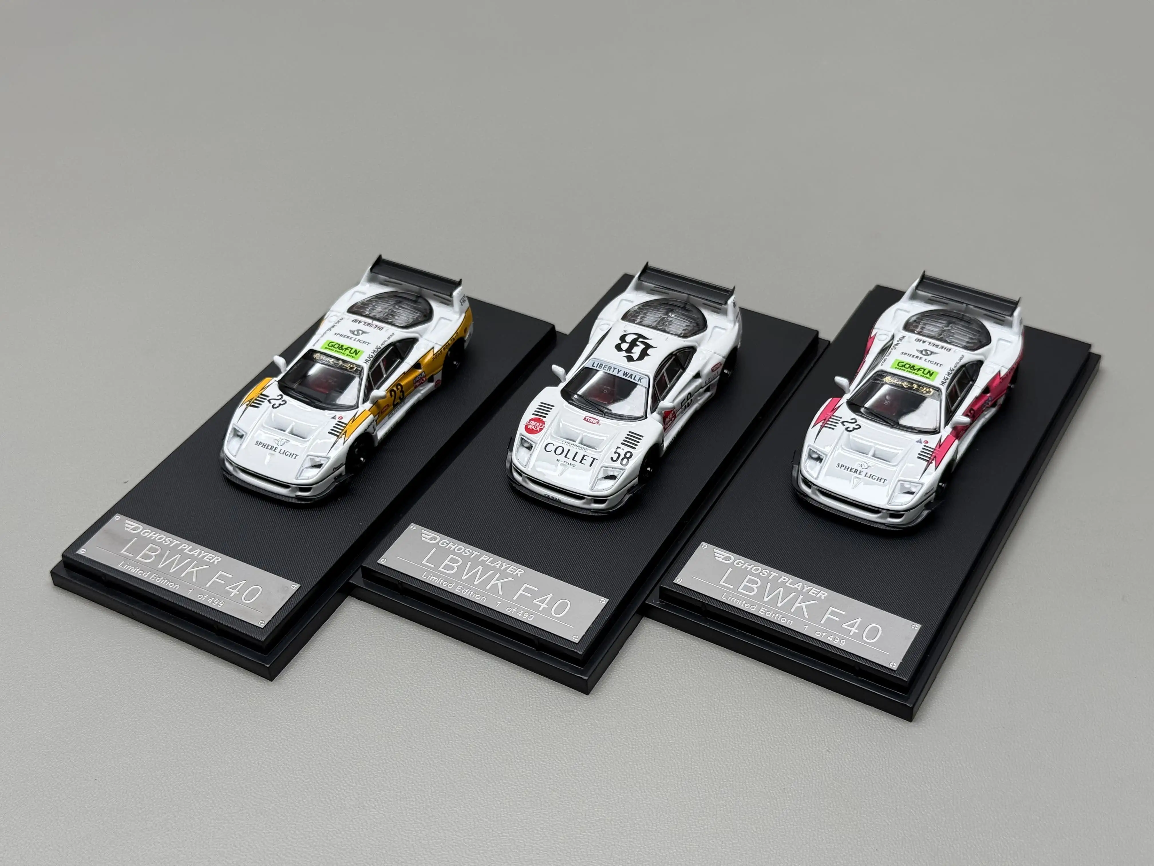 Diecast GHOST PLAYER 1:64 Scale F40 LBWK SW Alloy Car Model