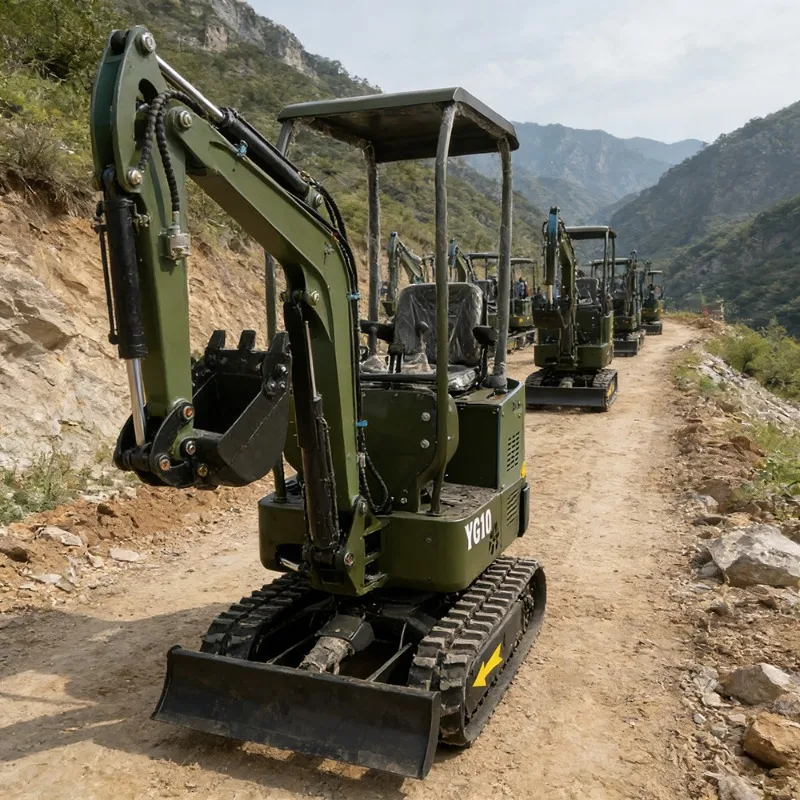 

Hydraulic Micro Excavator 0.8 Ton Crawler Track Bagger Small Garden Digger Compact Backhoe For Residential Drainage Work