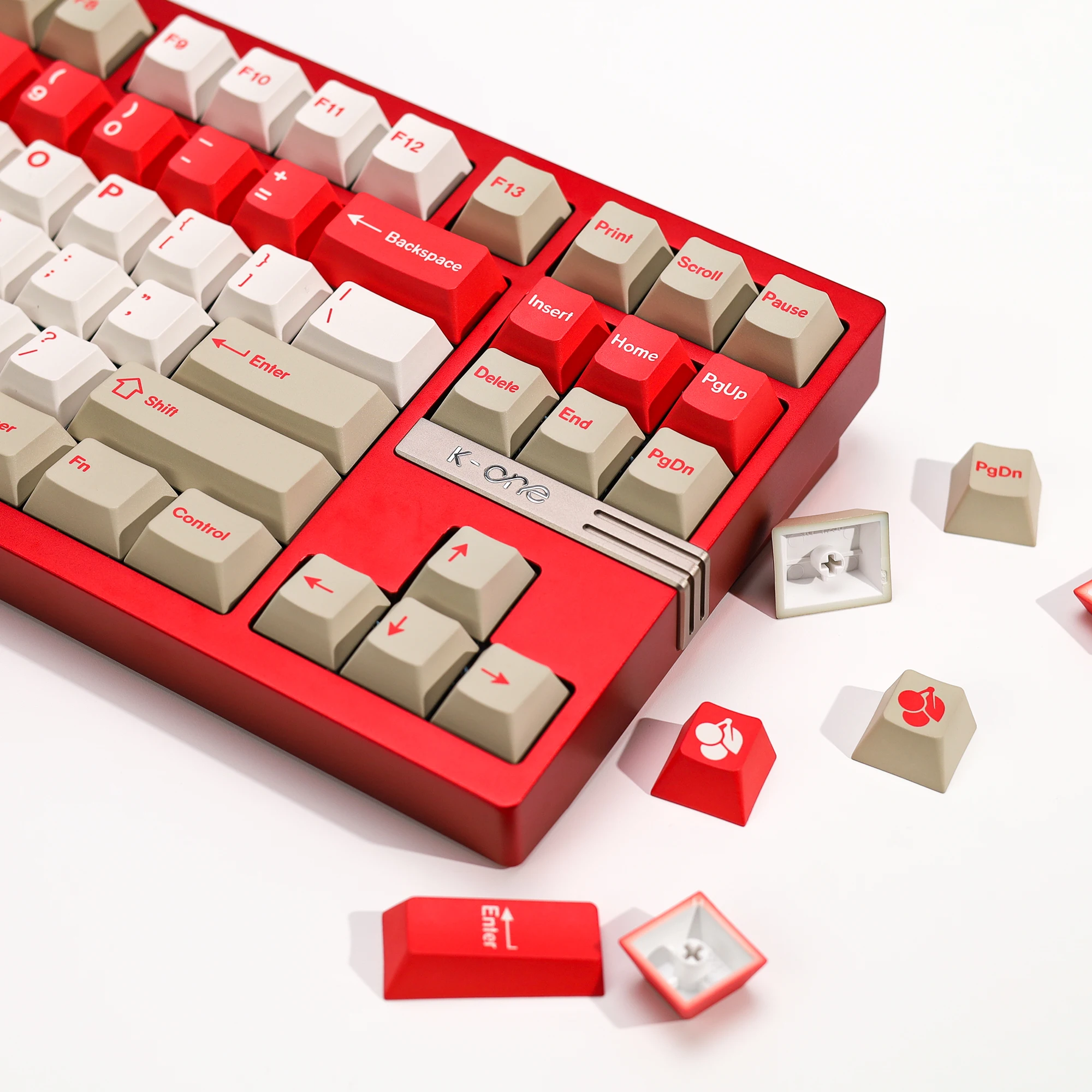 KBDiy Clone GMK Keycaps Red Alert PBT Retro Cherry Profile Alice ISO Keycap For 60 Gaming Magnetic Wooting Mechanical Keyboard