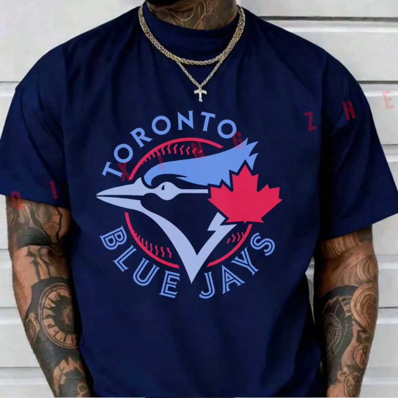 Men's And Women's T-shirt Summer New Moto Cotton Tee Funny Toronto Baseball Short-sleeved Spring Autumn Top