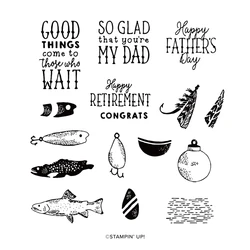 Happy Father's Day Fishing 2023-2024 Annual Catalog Cutting Dies Clear Stamp Scrapbooking Frame Card Craft