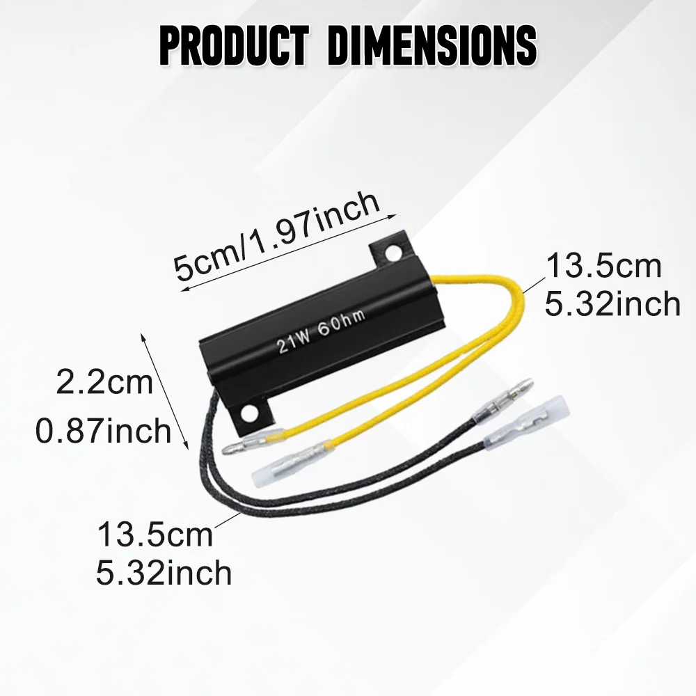 2pcs Turn Signal Indicator Resistor Adaptor 21 W 6 Ohm For Universal Motorcycle Turn Signal Indicator Indicator