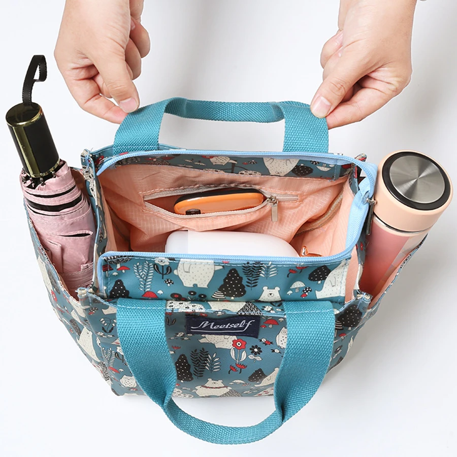 Large capacity fashion casual printing thick durable waterproof handbag daily shopping hand mommy bag