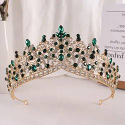 KMVEXO Baroque Vintage Crowns And Tiaras Peach Crystal Bridal Women Tiara Crown Pageant Prom Diadem Wedding Hair Accessories
